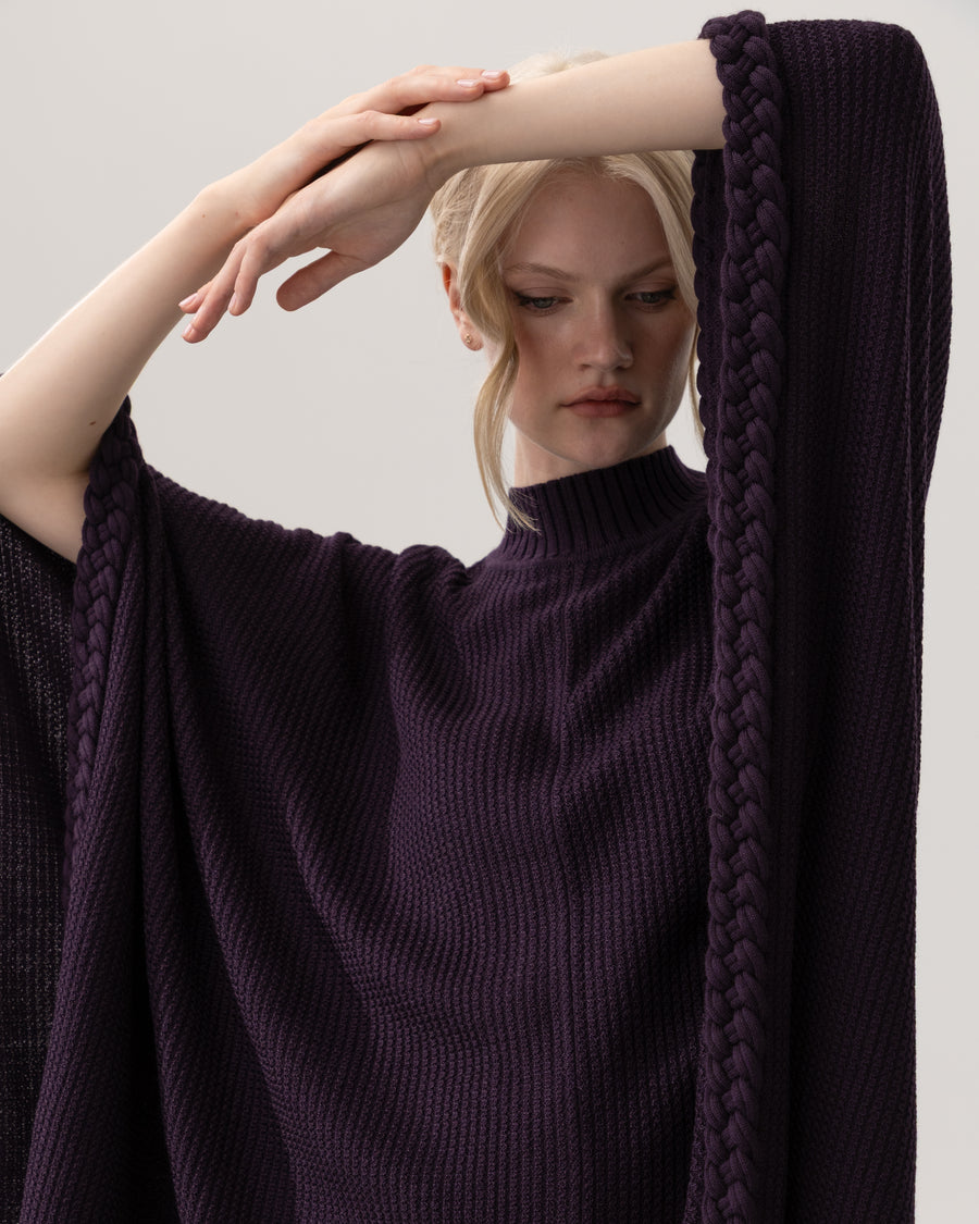 Poncho with Braided Edge