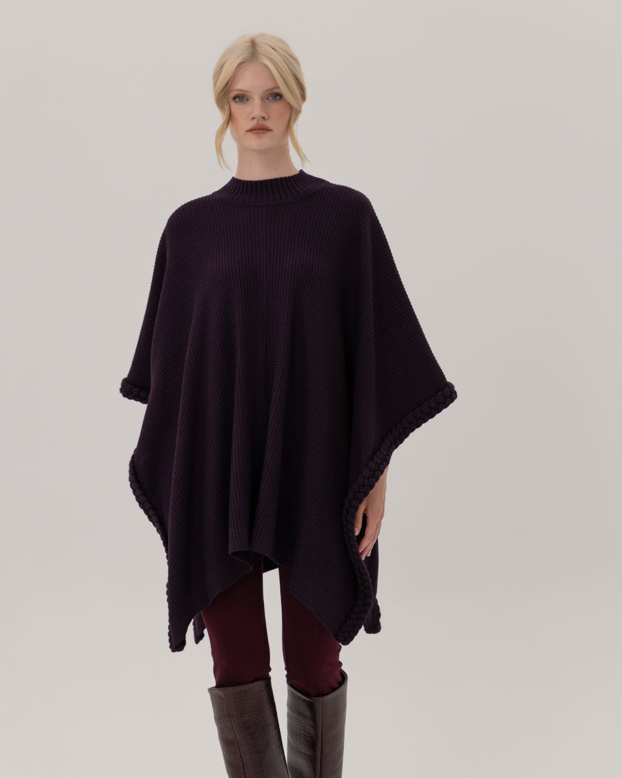 Poncho with Braided Edge