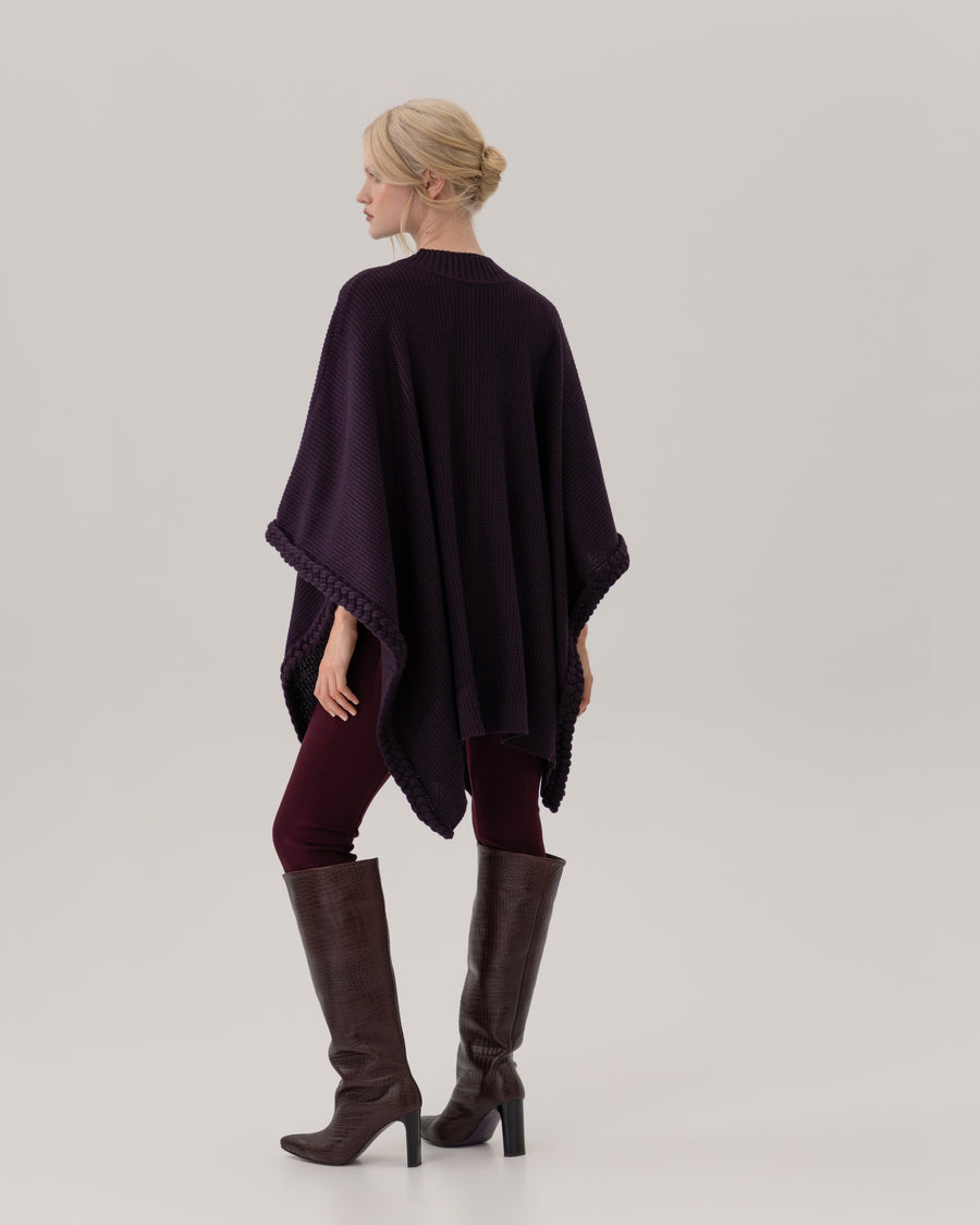Poncho with Braided Edge