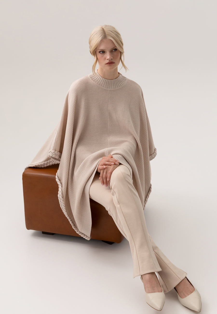 Poncho with Braided Edge