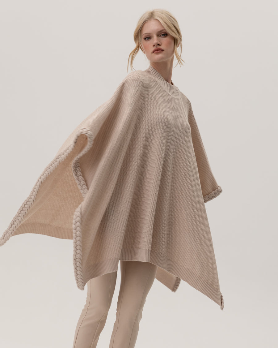 Poncho with Braided Edge