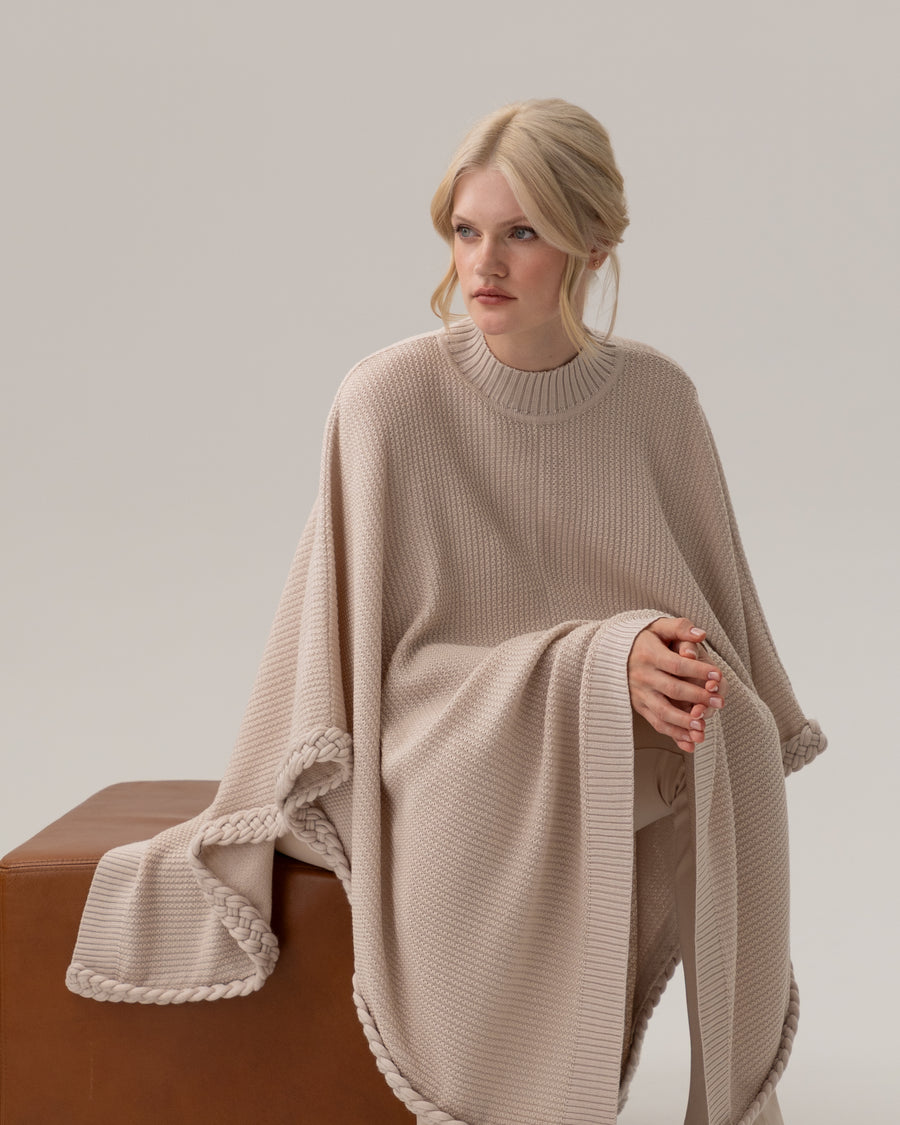 Poncho with Braided Edge