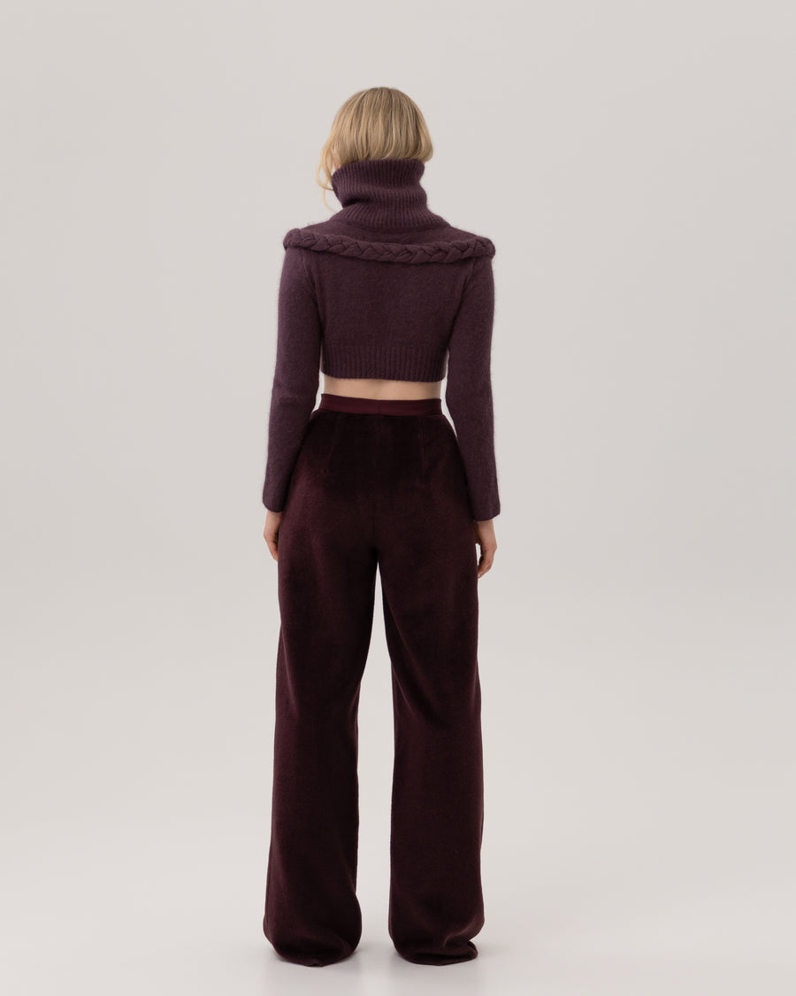 Sweater Cropped Cashmere With Braided Details