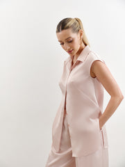 Powder Two-Piece Set with Sleeveless Shirt