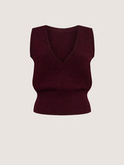 Knitted Burgundy Vest