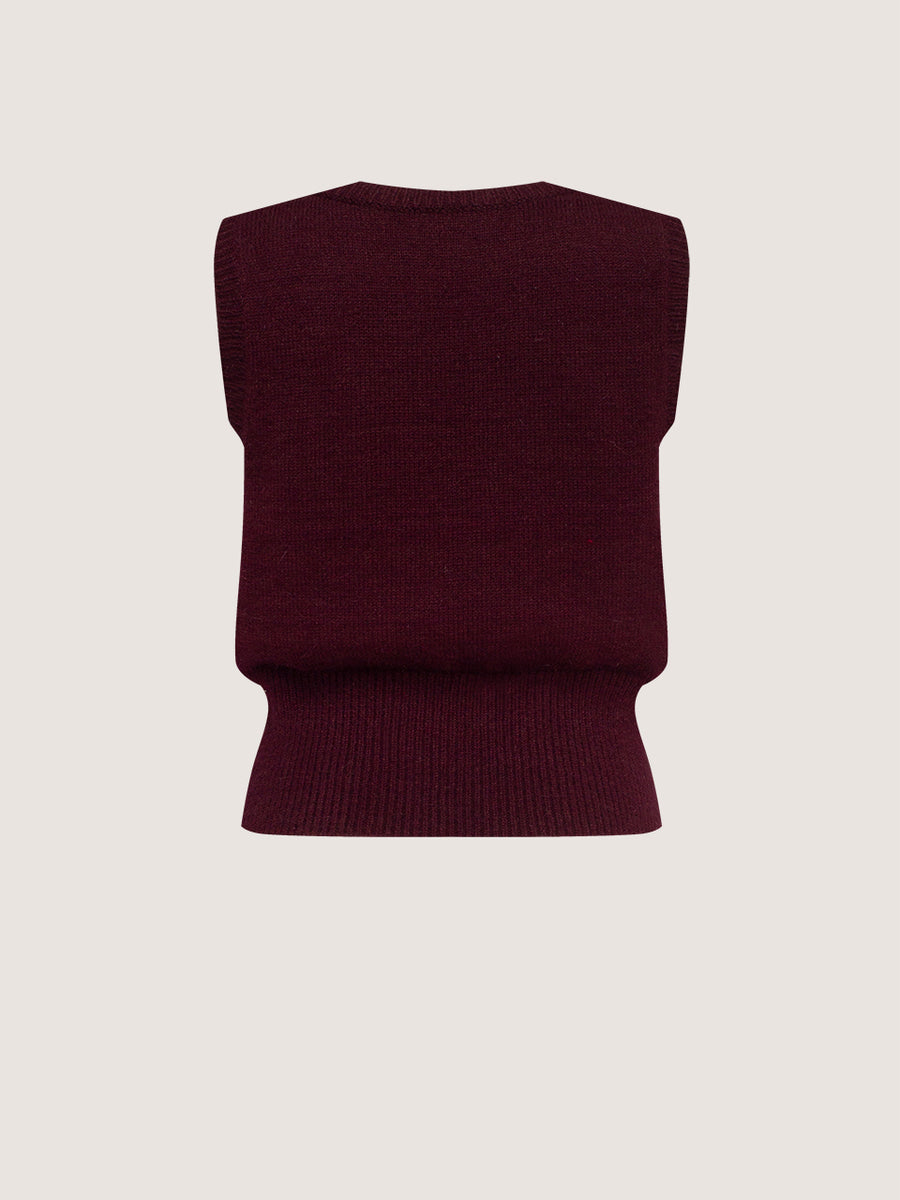 Knitted Burgundy Vest