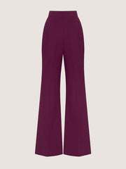 Burgundy Flared Suit Trousers