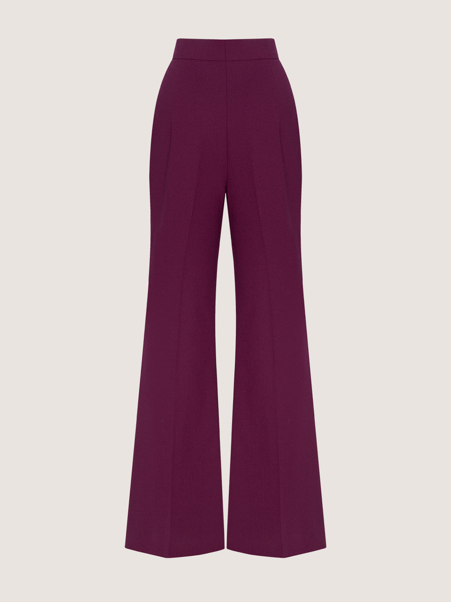 Burgundy Flared Suit Trousers