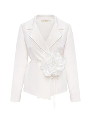 Silk Blouse With Brooch