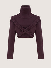 Sweater Cropped Cashmere With Braided Details