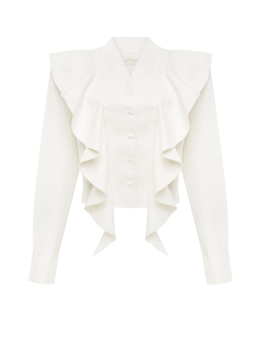 Cropped Linen Blouse