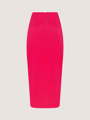 Bright Pink Pencil Skirt with Slit