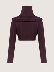 Sweater Cropped Cashmere With Braided Details