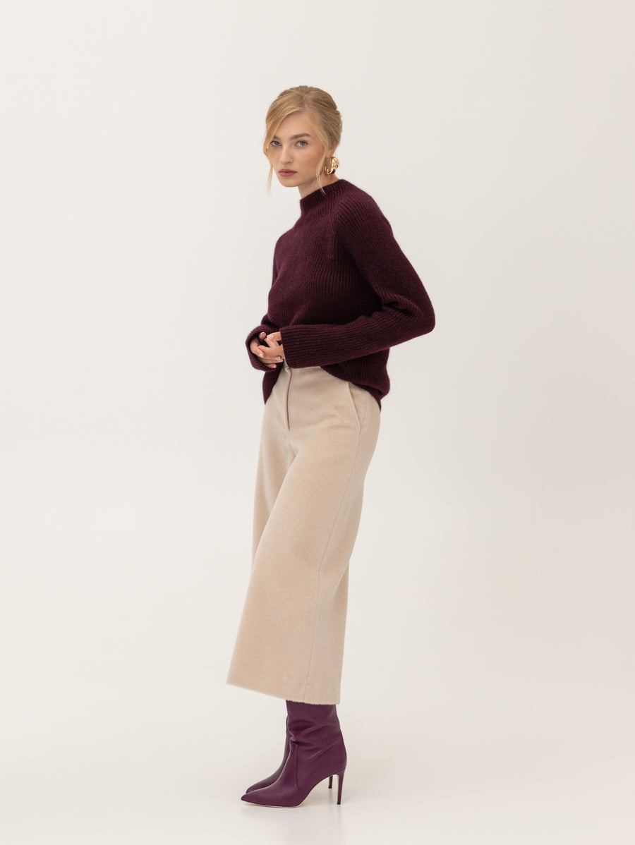 Cream Cropped Trousers