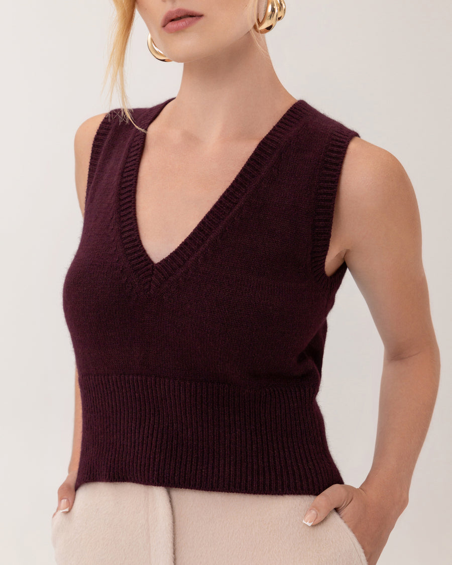 Knitted Burgundy Vest