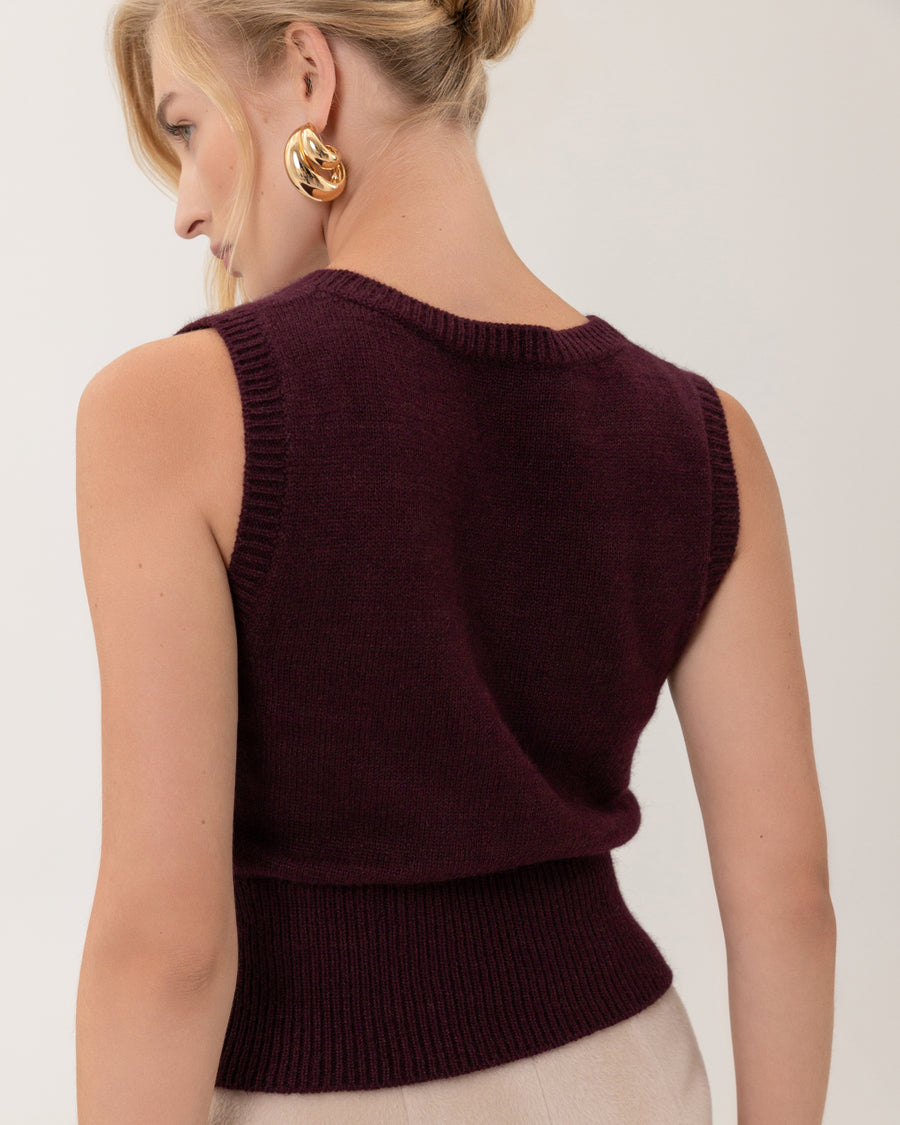 Knitted Burgundy Vest