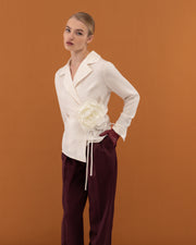 Silk Blouse With Brooch