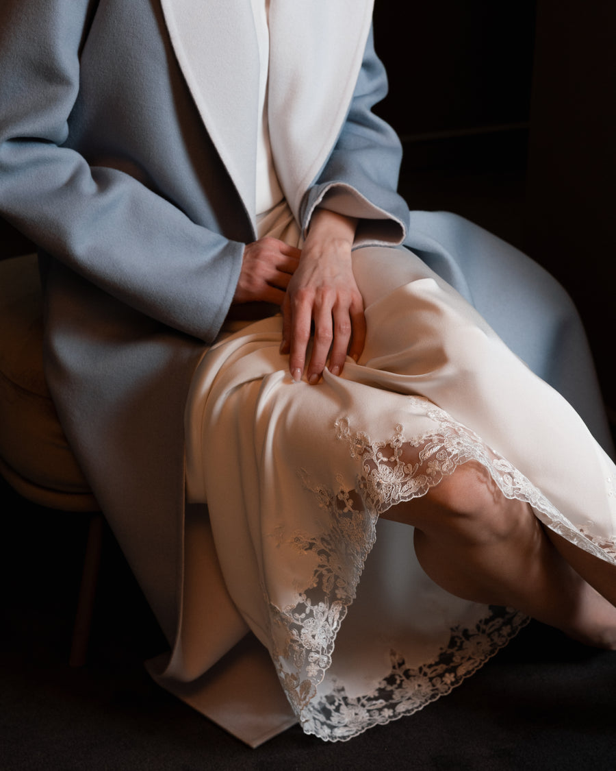 Long Silk & Lace Skirt