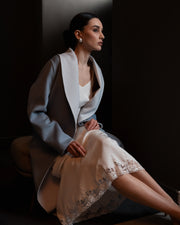 Long Silk & Lace Skirt