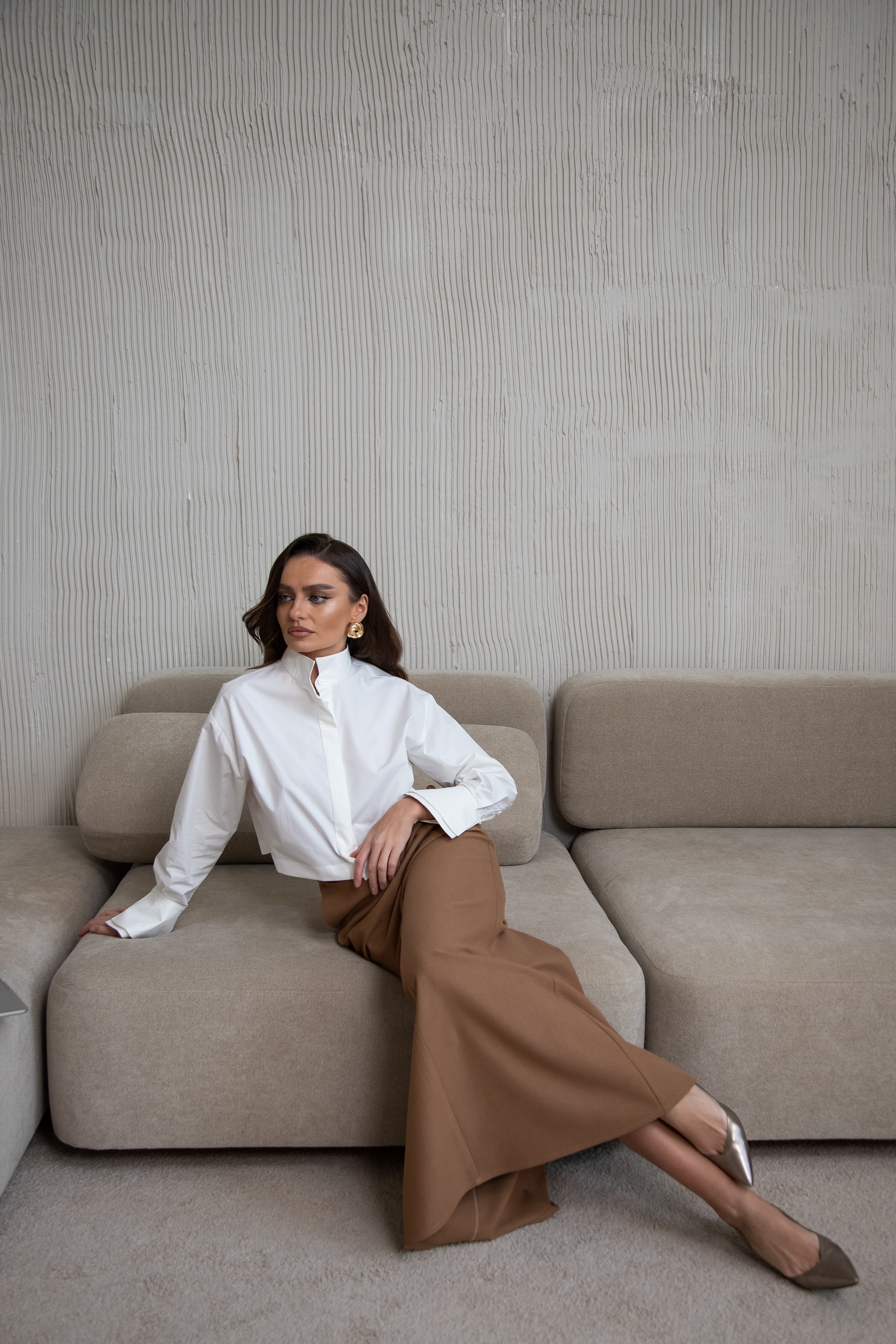 Caramel Godet Maxi Skirt