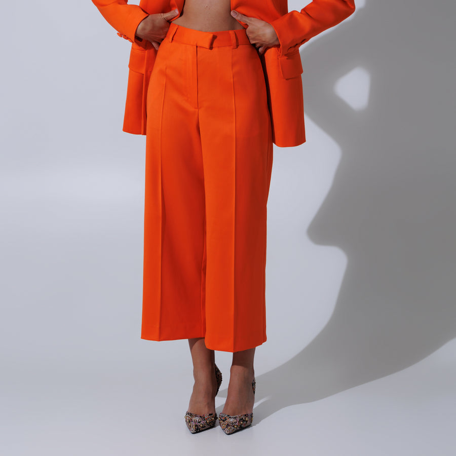 Orange Culottes in Italian Suiting Fabri