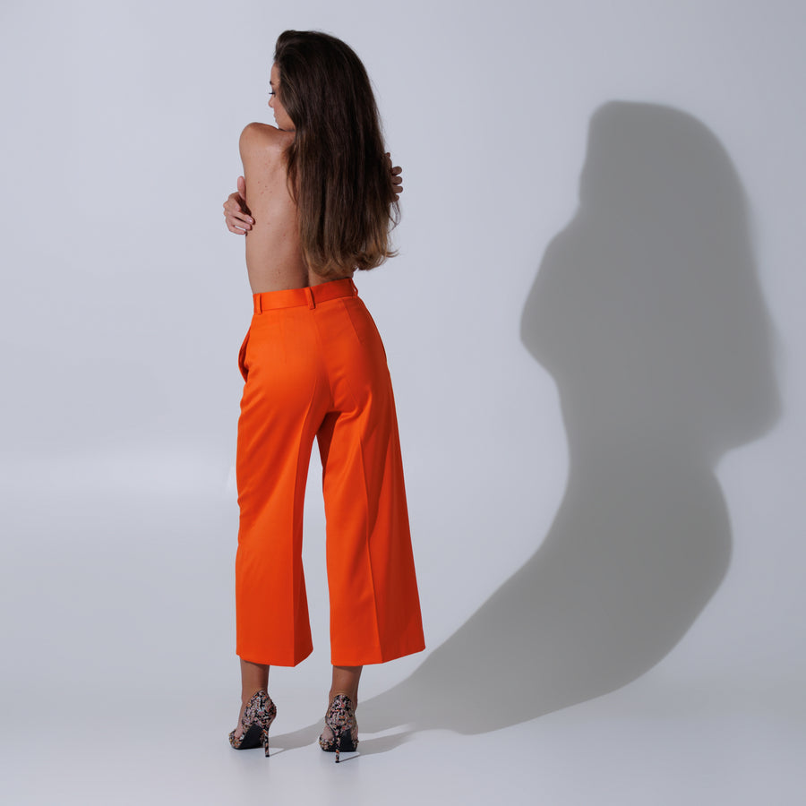 Orange Culottes in Italian Suiting Fabri