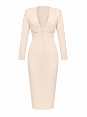 Jersey Dress With Deep V-Neckline
