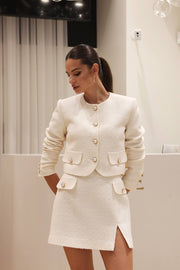 Woolen Tweed Mini Skirt