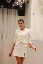 Woolen Tweed Mini Skirt