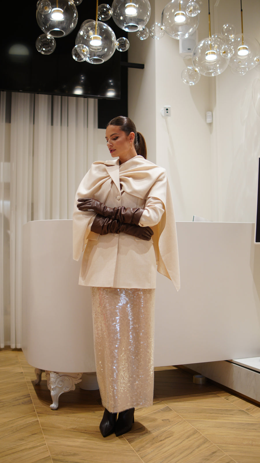 Жакет З Драпірованим Палантином