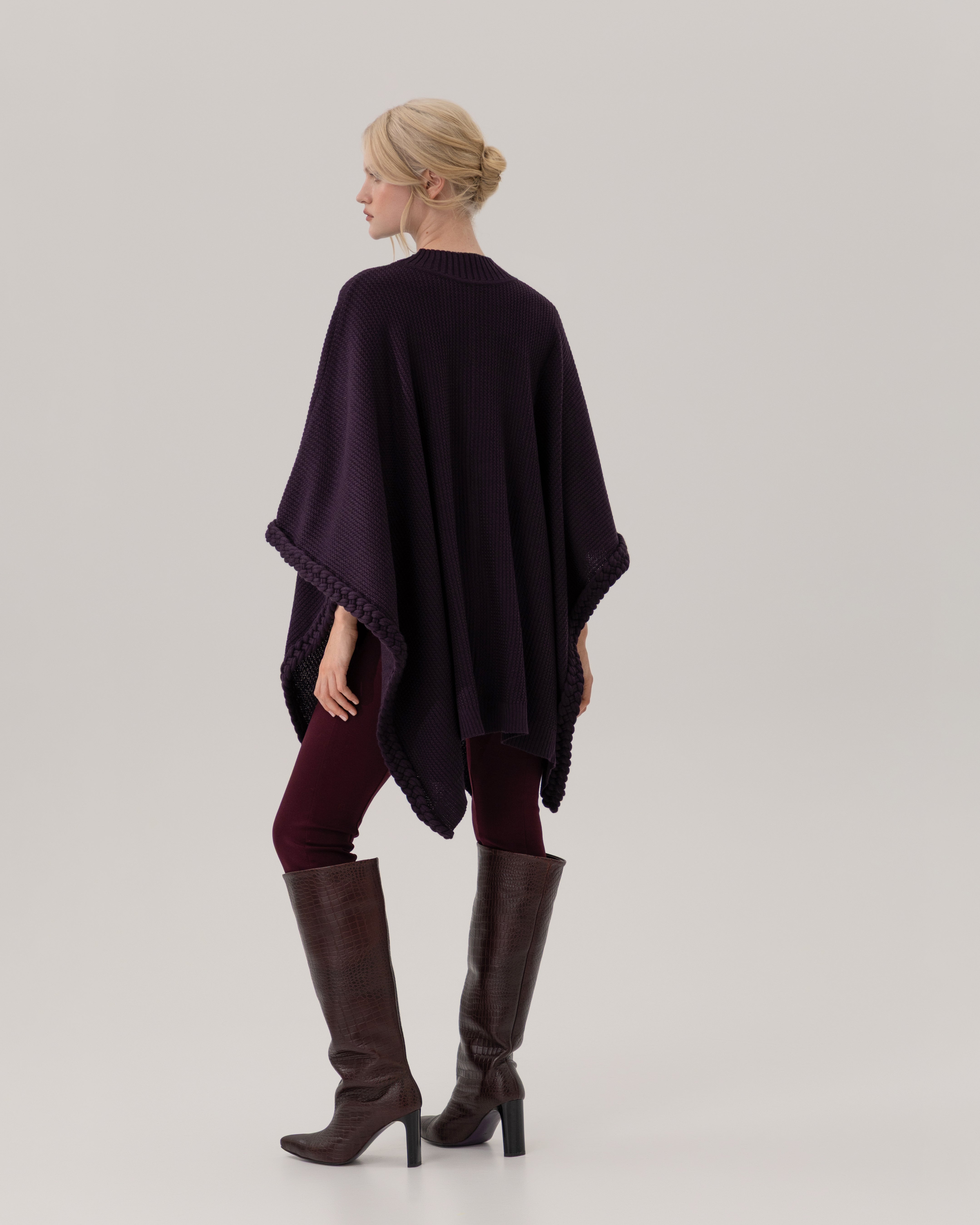 Poncho with Braided Edge